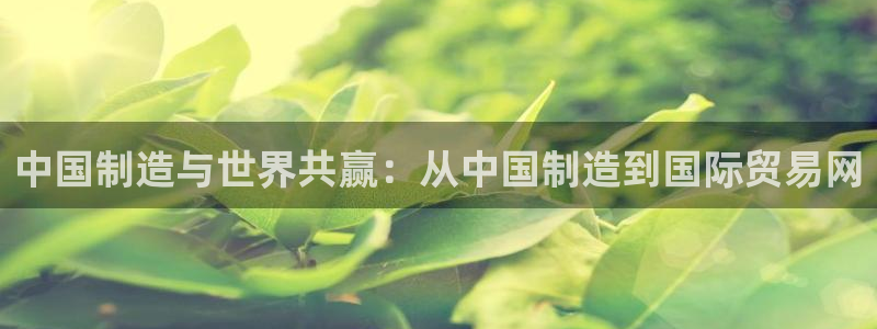 彩神ⅴll用户登录：中国制造与世界共赢：从中国制造到国际贸易网