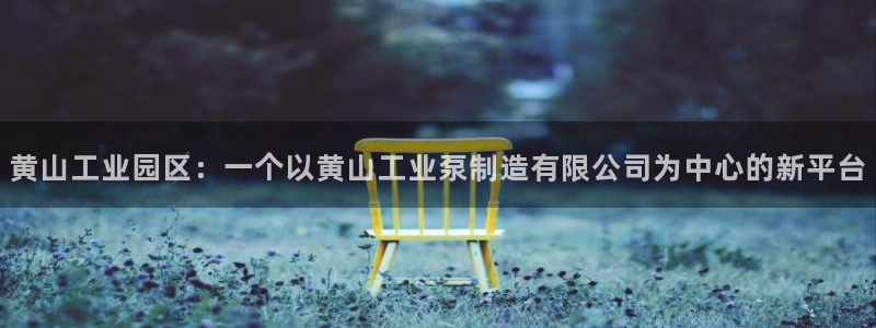 彩神v8iii：黄山工业园区：一个以黄山工业泵制造有限公司为中心的新平台